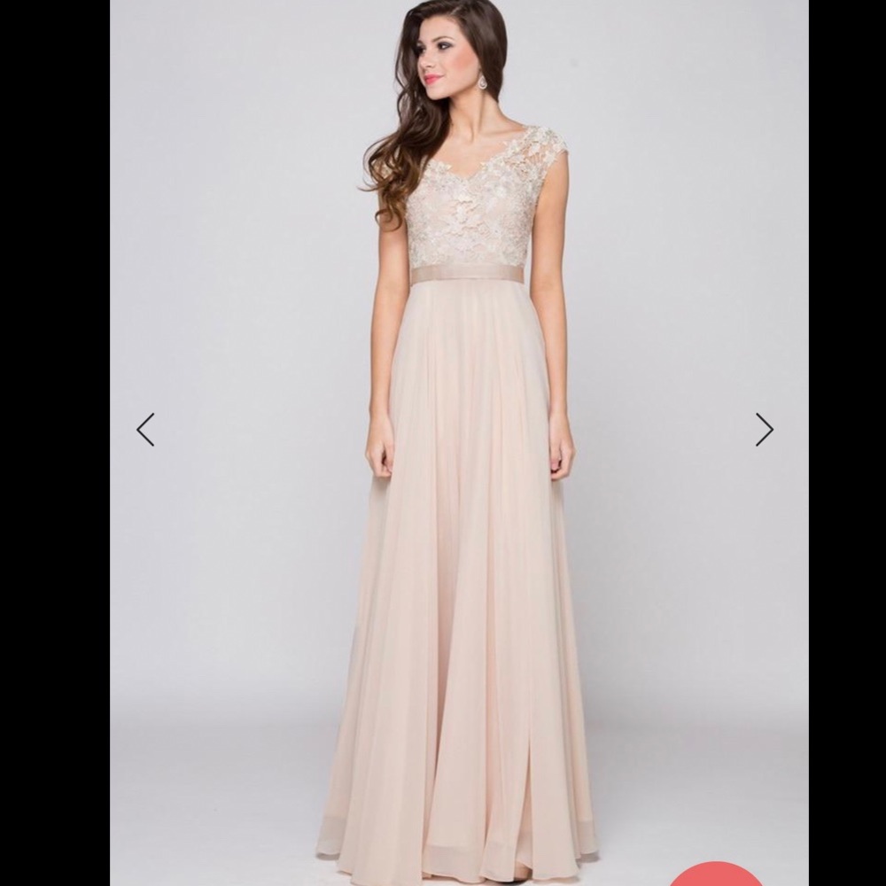 Glow by colors V Neck Beaded Lace formal dress